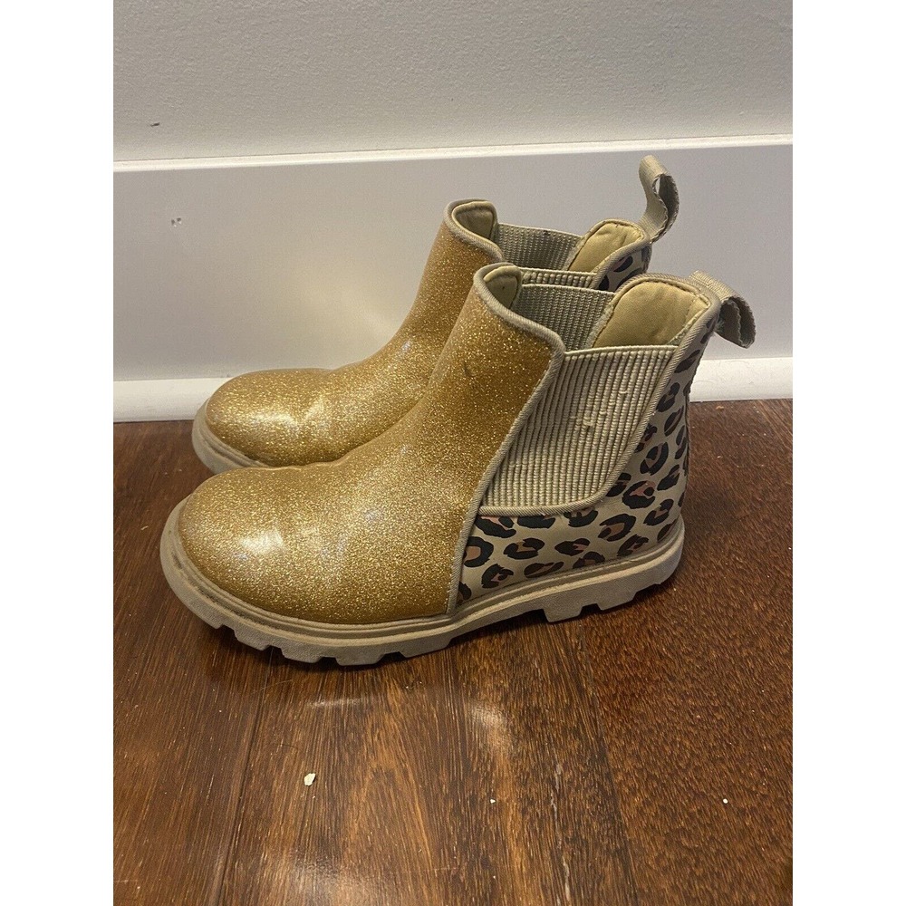 Native Brand Girl's 1  Kensington Chelsea Treklite Boot Gold & Leopard Print